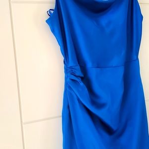 Blue satin dress from zara